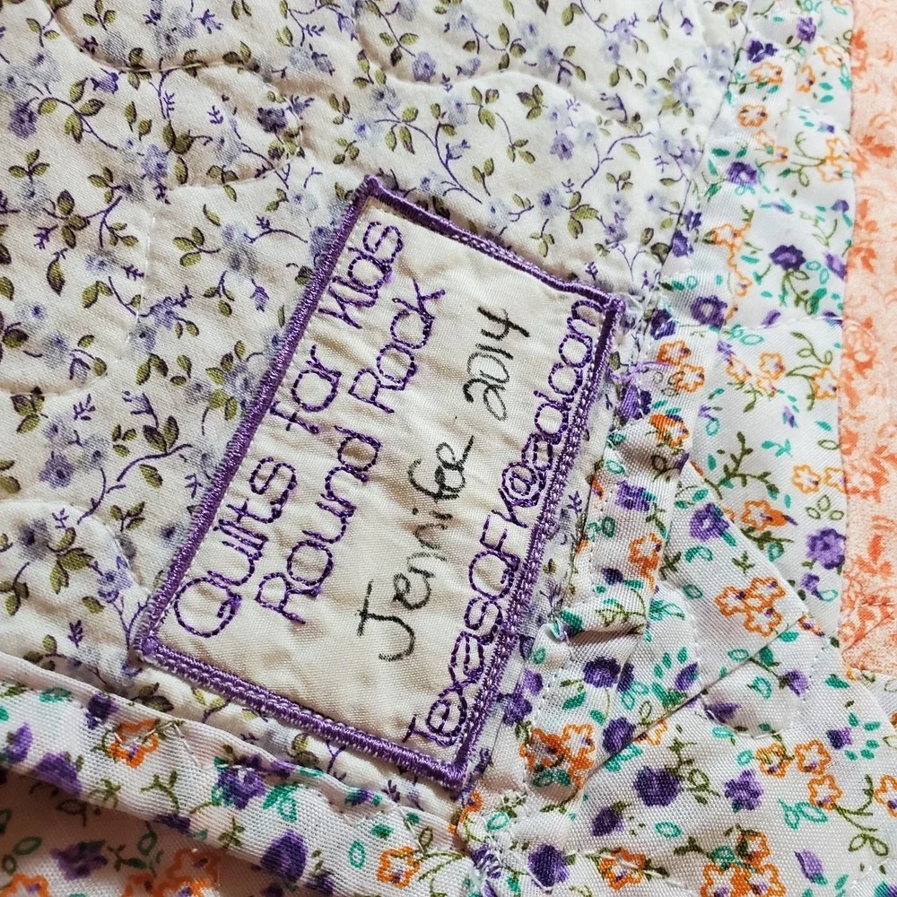 Quilts For Kids Round Rock 46x57 Girls' Floral Lavender Patchwork Machine Quilt